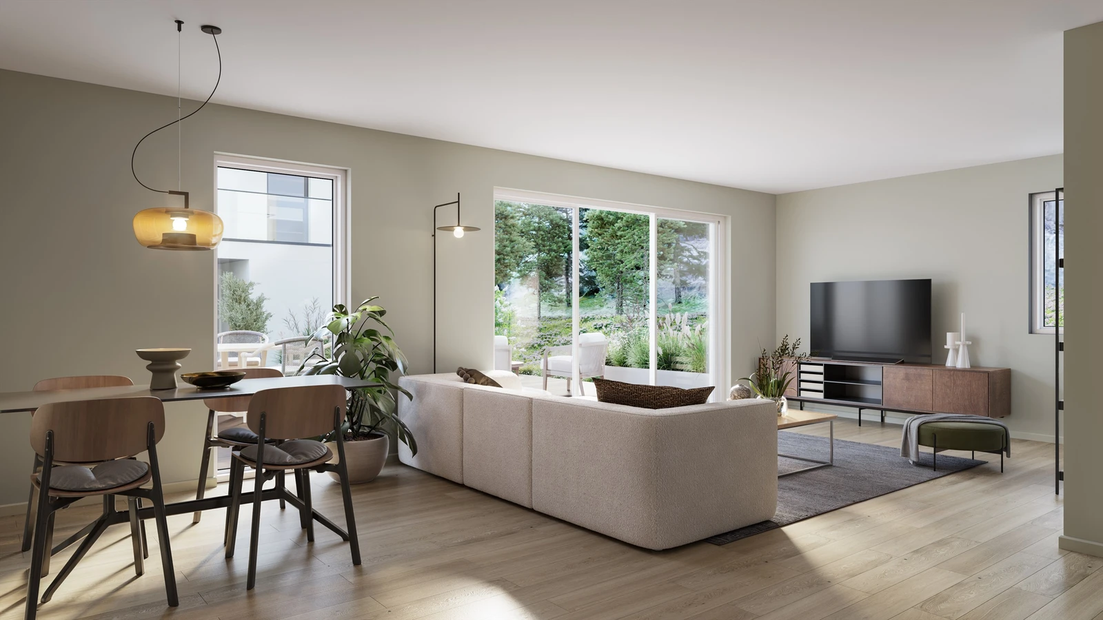 Interiørillustrasjon stue i Holandsveien